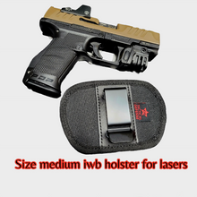 Load image into Gallery viewer, UNIVERSAL LASER IWB MEDIUM GUN HOLSTER VIRIDIAN HOLOSUN LASERMAX LASERTAC