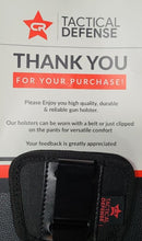 Load image into Gallery viewer, SIZE EXTRA SMALL FOR  P365, TCP, LCP, PHOENIX ARMS, IWB GUN HOLSTER OPTICS READY CR TACTICAL DEFENSE